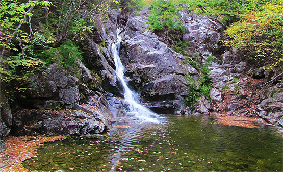 Gibbs Falls, Gibbs Waterfall, Bean's Grant, NH, New Hampshire, White Mountains, near Mount Pierce on the Crawford Path